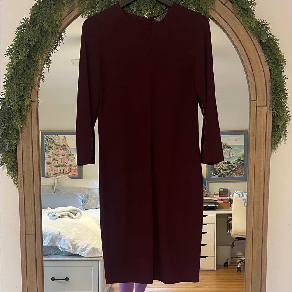 Vince Deep Burgundy Long Sleeve Dress